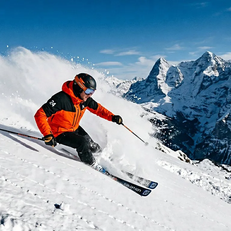 Skiing in Mountains