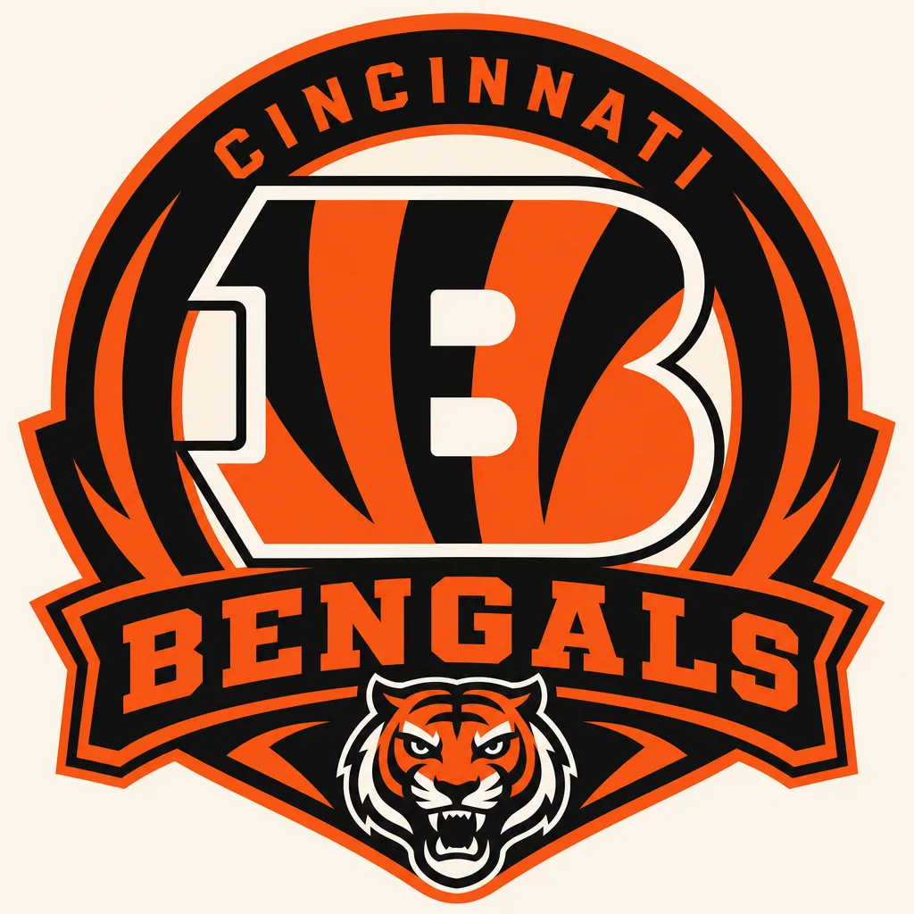 Cincinnati Bengals Logo - 49 piece jigsaw puzzle | Team symbols