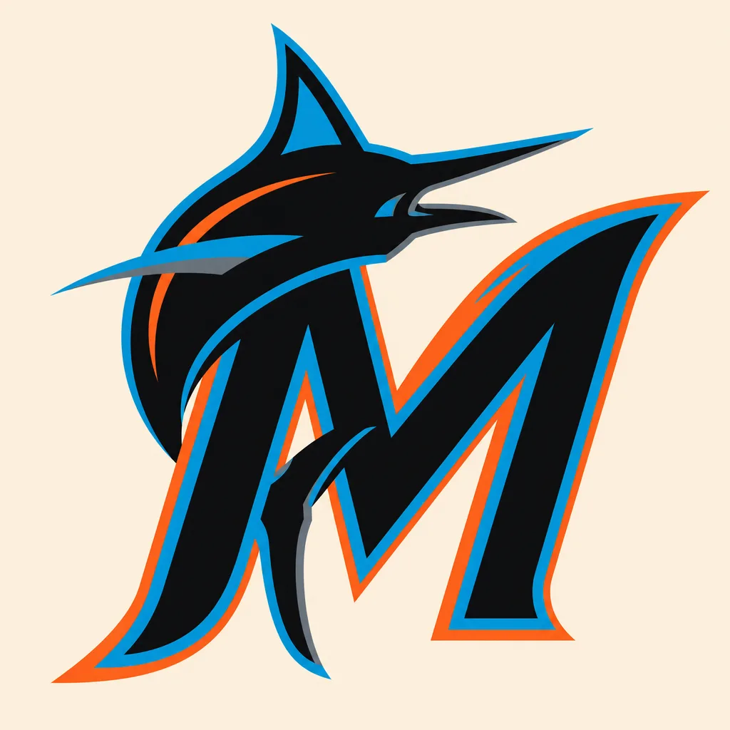 Miami Marlins Logo - 49 piece jigsaw puzzle