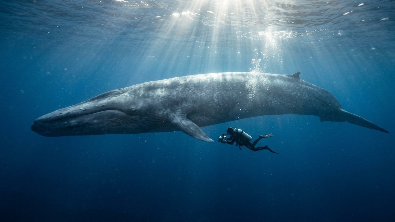 Blue Whale Underwater