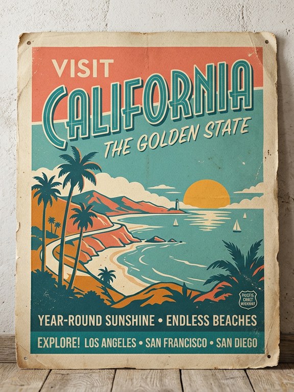 Póster de viaje vintage - rompecabezas de 16 piezas
